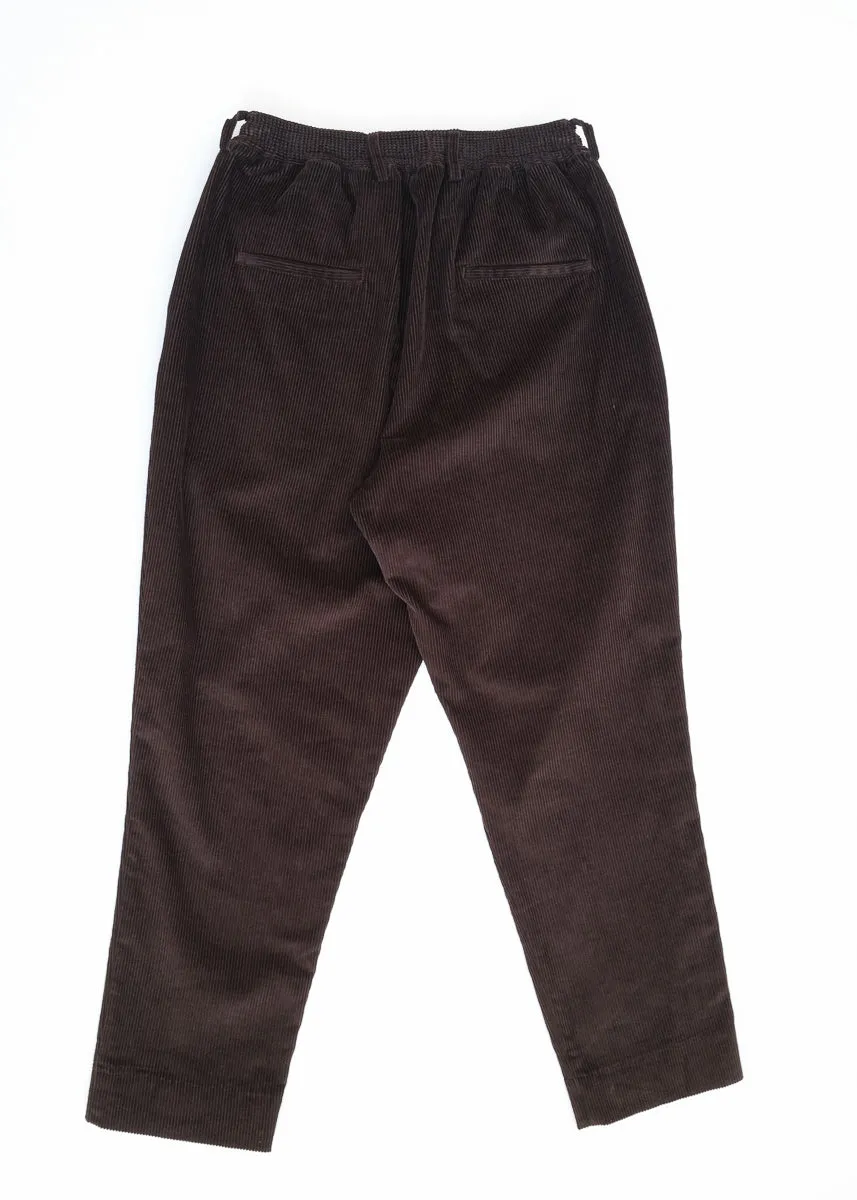 08 / Pleated Corduroy Trousers Brown