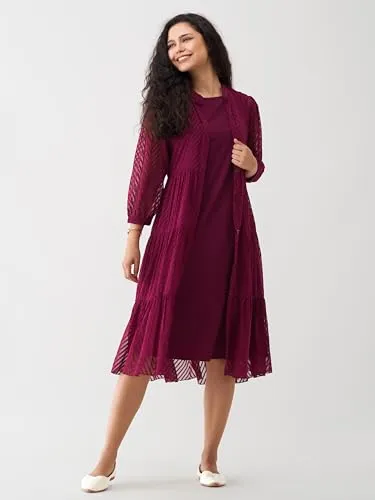 AASK Dress for Women|one Piece for Women|Kurta for Women Dress for Women|Tops for Women|Dresses for Women|Women top|Kurta Set for Women| Wine