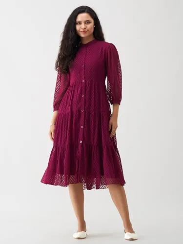 AASK Dress for Women|one Piece for Women|Kurta for Women Dress for Women|Tops for Women|Dresses for Women|Women top|Kurta Set for Women| Wine