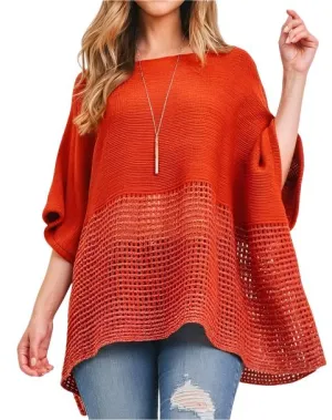 Accent Poncho Top Half See Through - Women