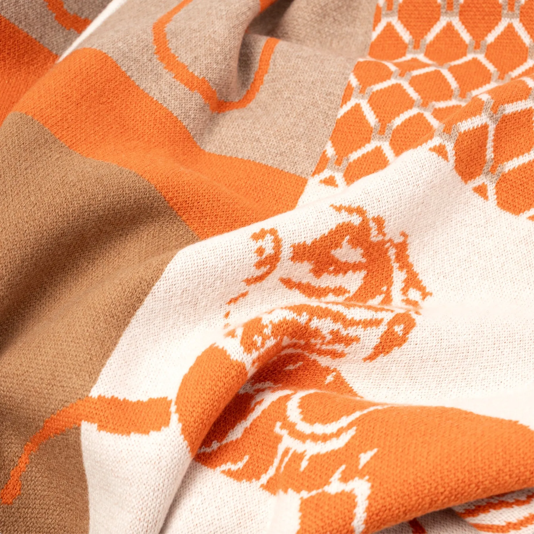 ADAMSBRO CASHMERE PONCHO ORANGE.