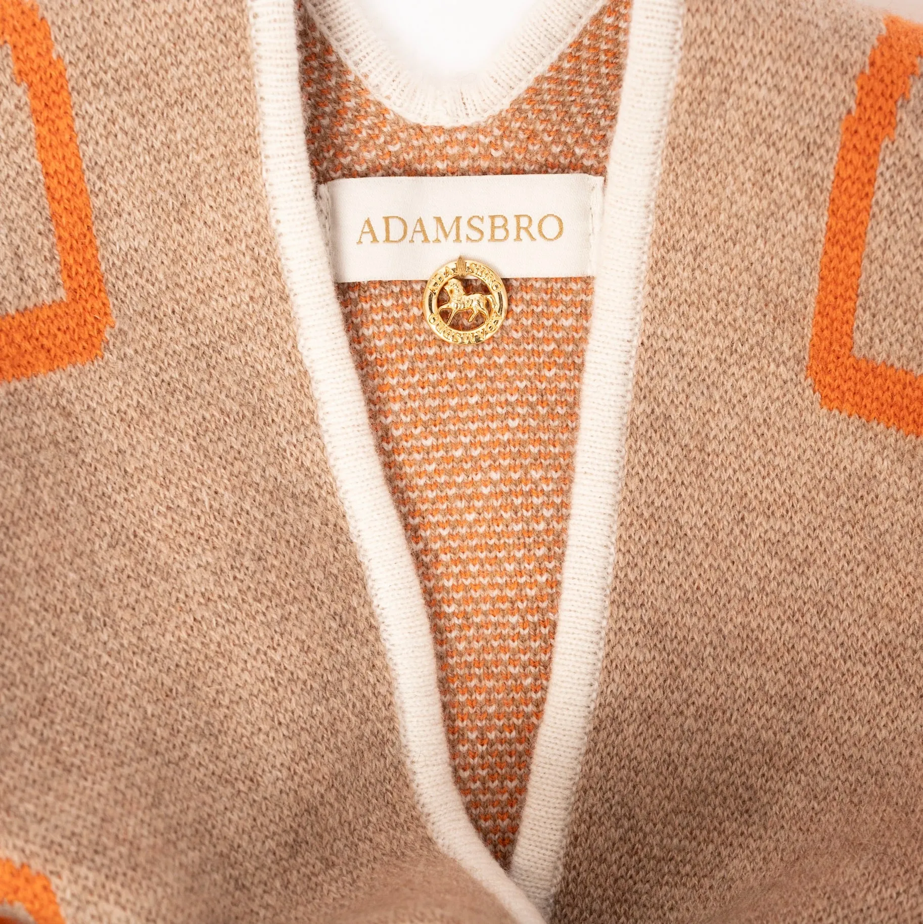 ADAMSBRO CASHMERE PONCHO ORANGE.