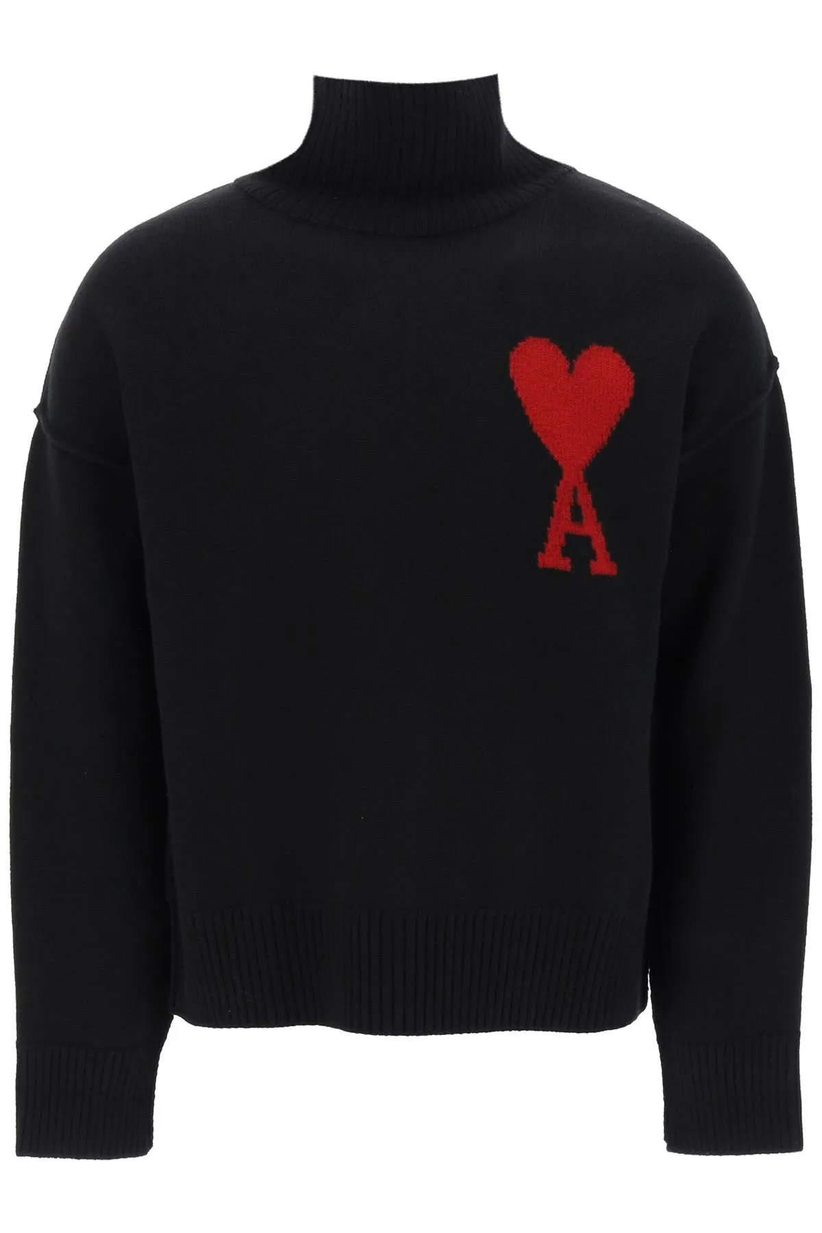 Ami Paris Ami De Coeur Wool Turtleneck Sweater