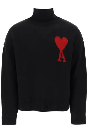 Ami Paris Ami De Coeur Wool Turtleneck Sweater