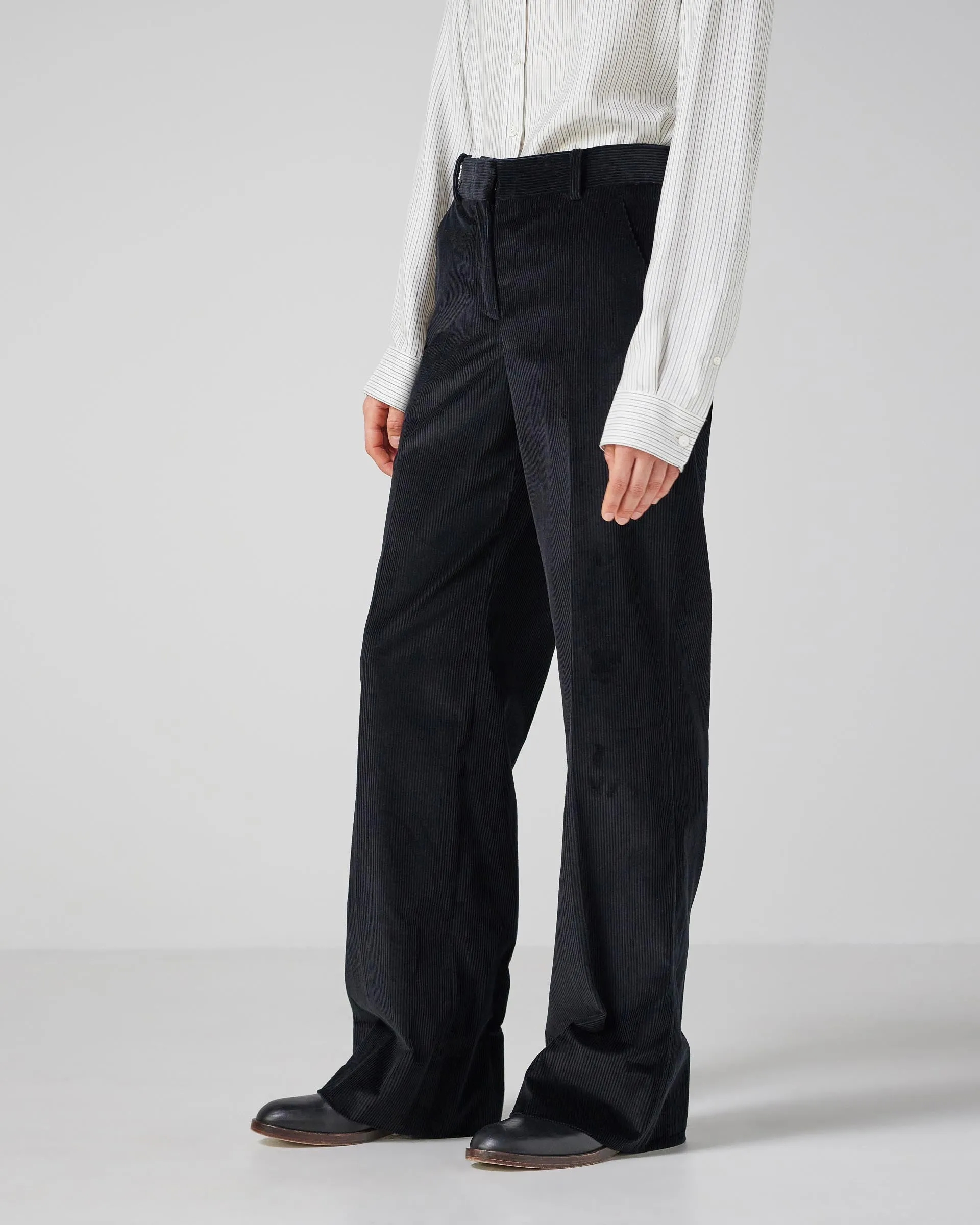 Anya Trousers in Corduroy, Black