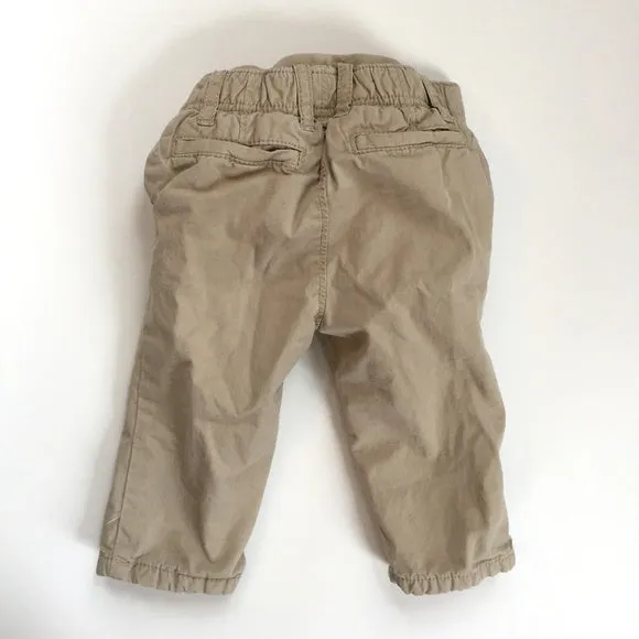 Baby Gap Jersey Lined Pull On Khaki Pants 6-12 Months