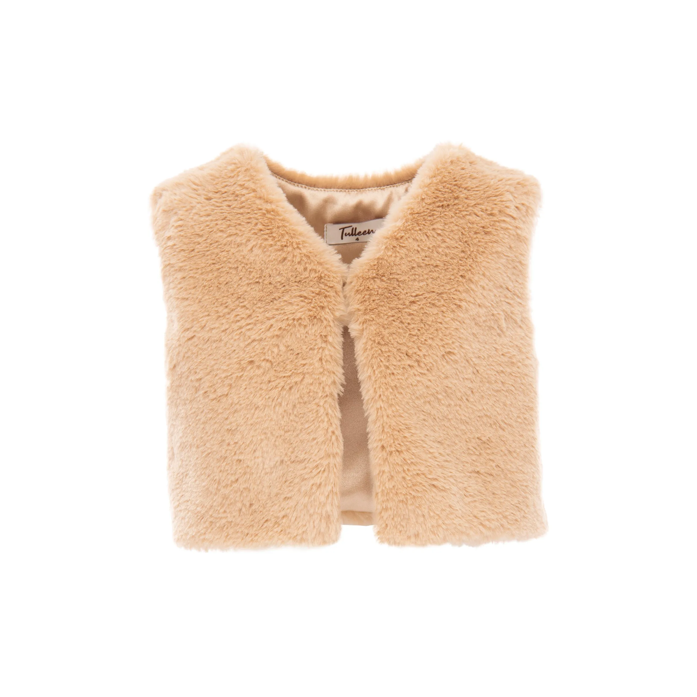 Beige Faux Fur Vest