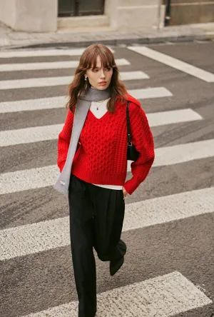 Blanca Wool Sweater - Red