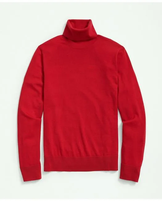 Brooks Brothers Men's Fine Merino Wool Turtleneck Sweater Red