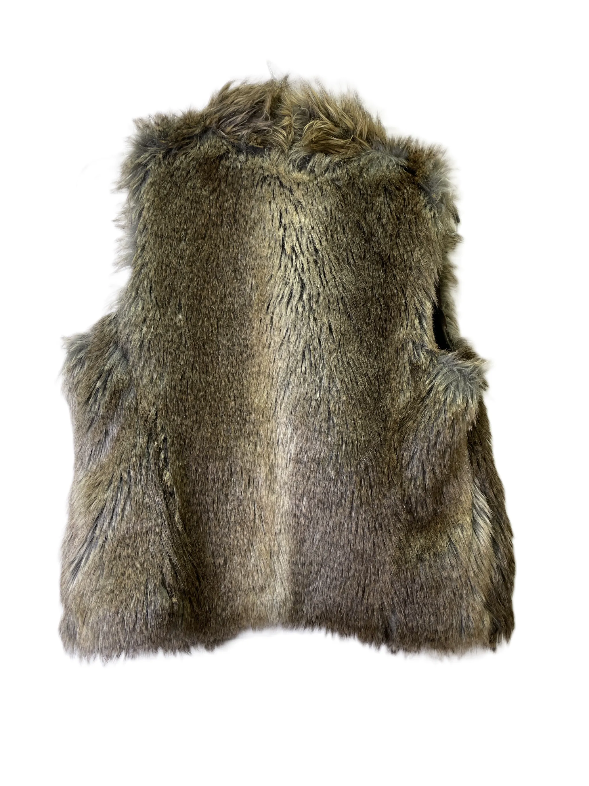 Brown Vest Faux Fur & Sherpa By Express, Size: M