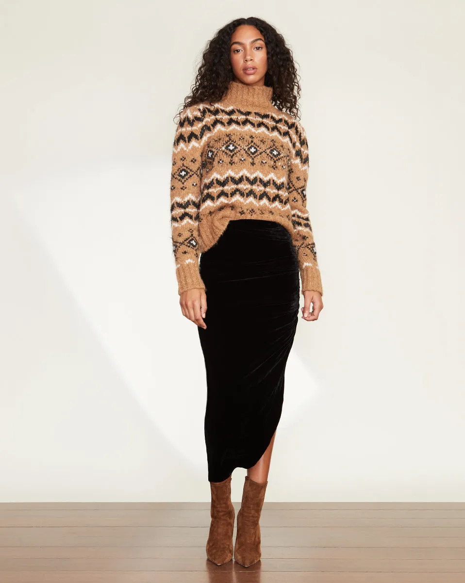 Camel Multi Chiana Embellished Fair Isle Sweater