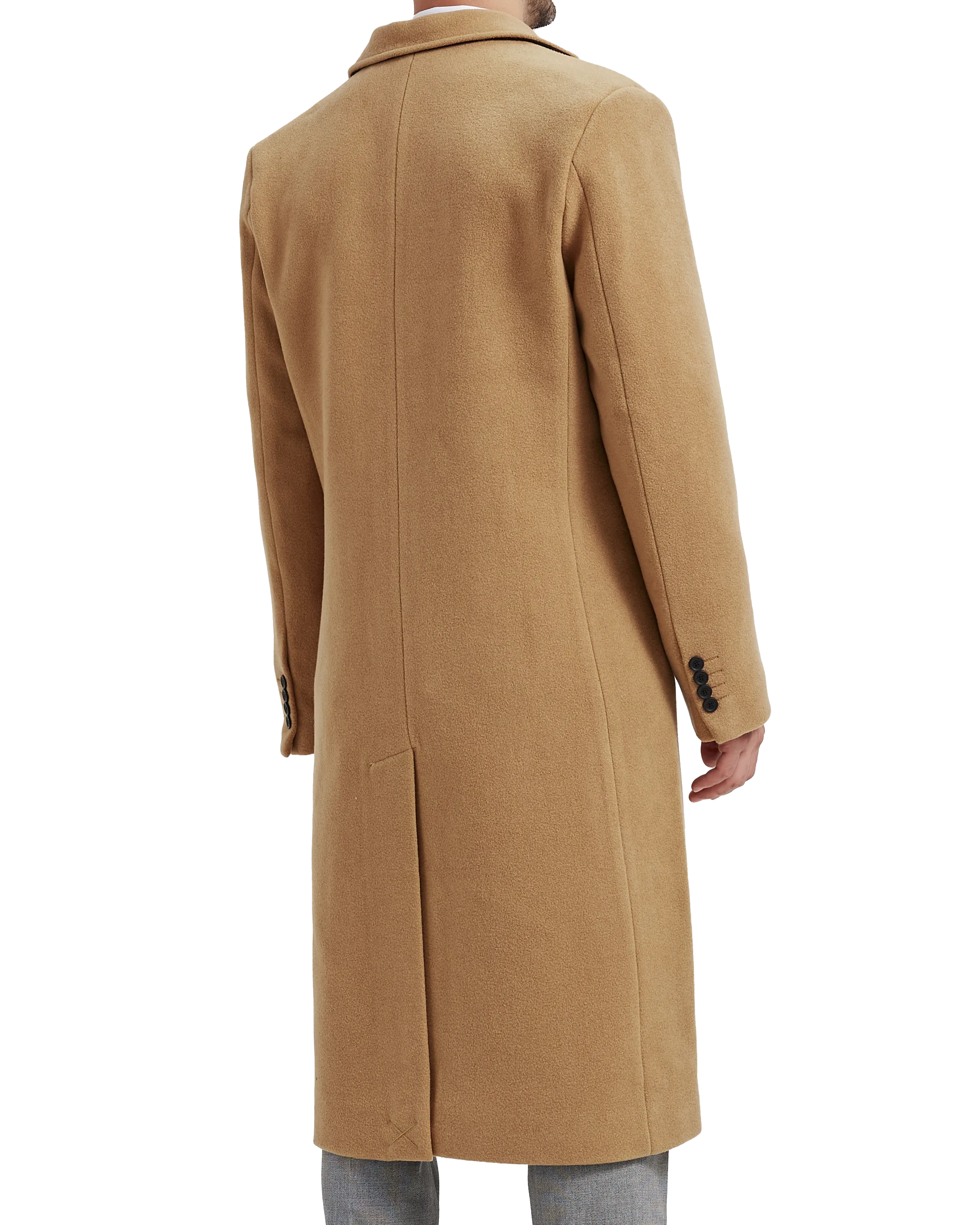 Camel Wool Cashmere Long Overcoat