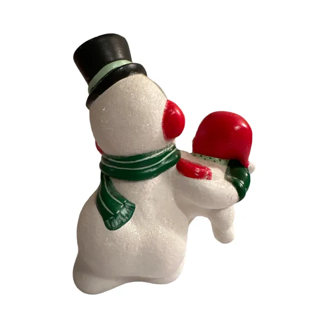 Ceramic Papa Snowman with Baby Figure