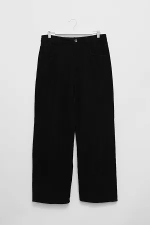 CORDUROY BLACK WIDE LEG VINTAGE PANTS