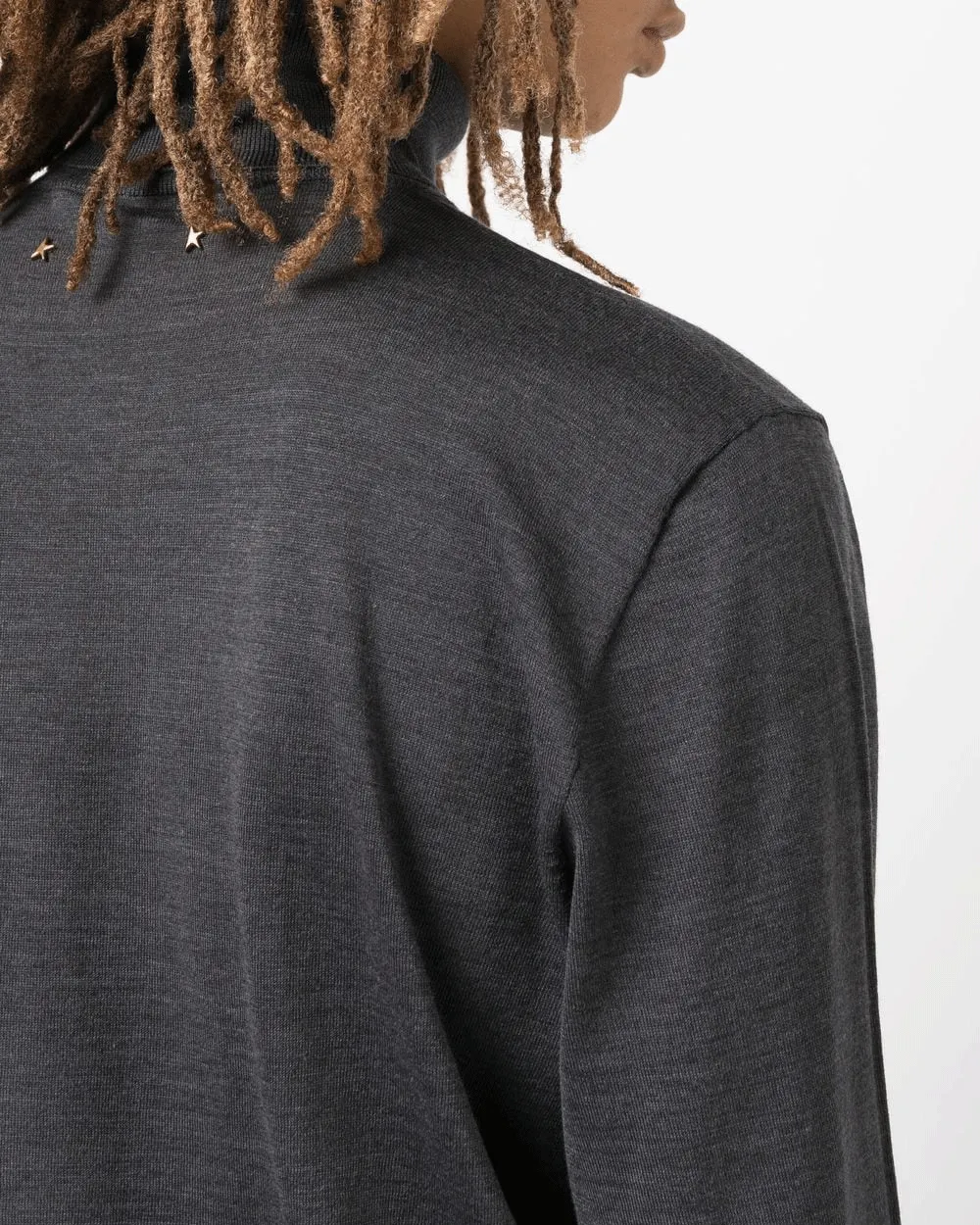 Dark Grey Melange Turtleneck Sweater