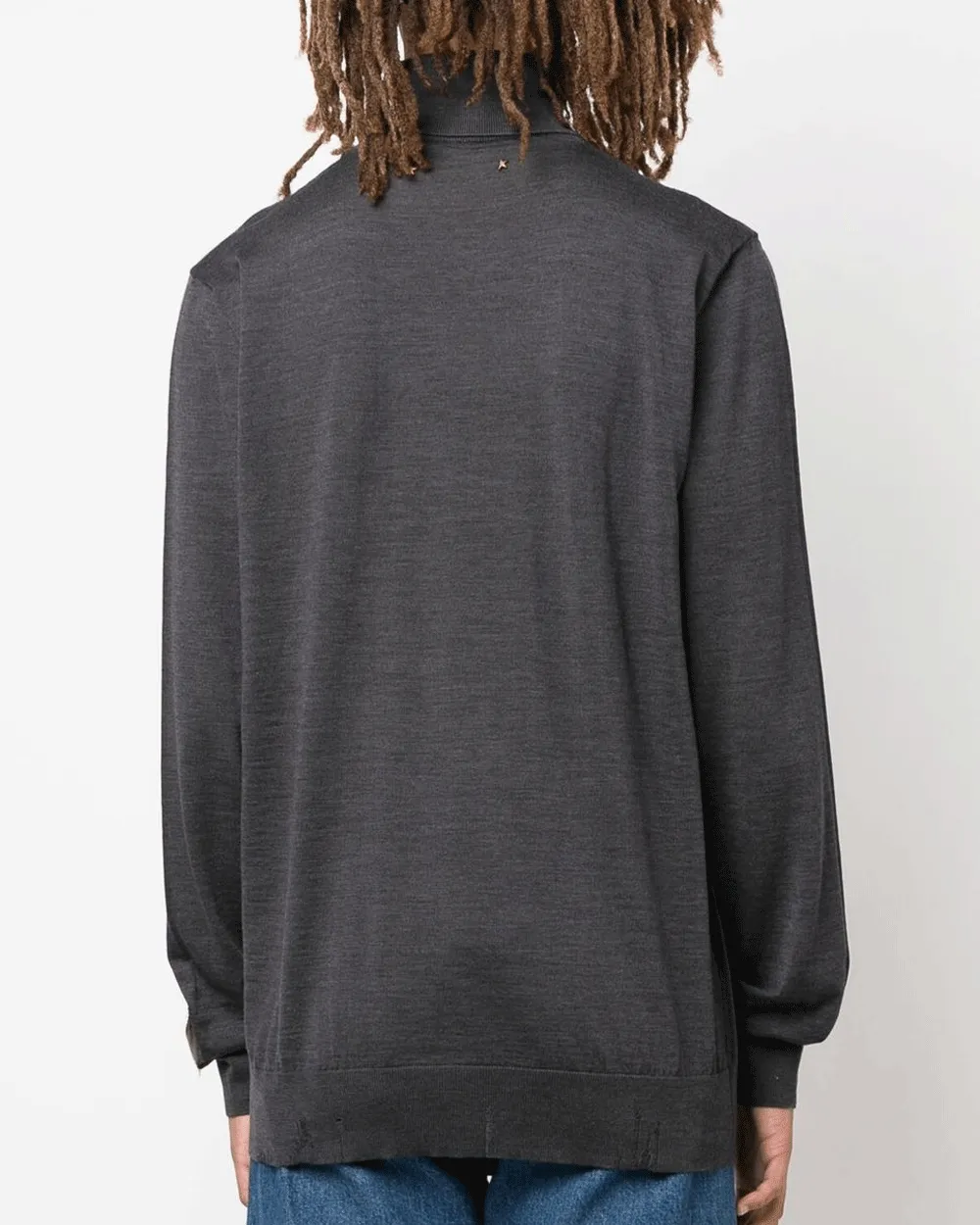 Dark Grey Melange Turtleneck Sweater