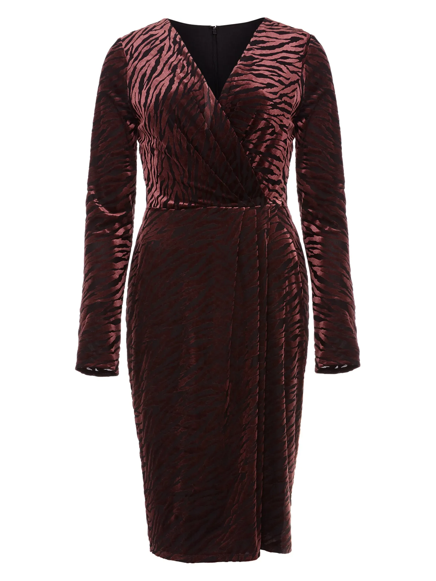 Elina Burnout Printed Velvet Dress