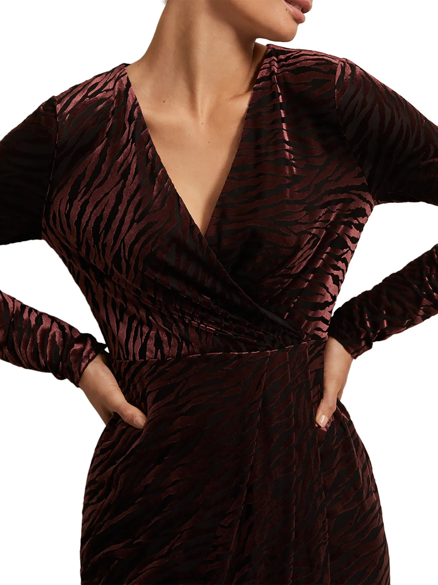 Elina Burnout Printed Velvet Dress