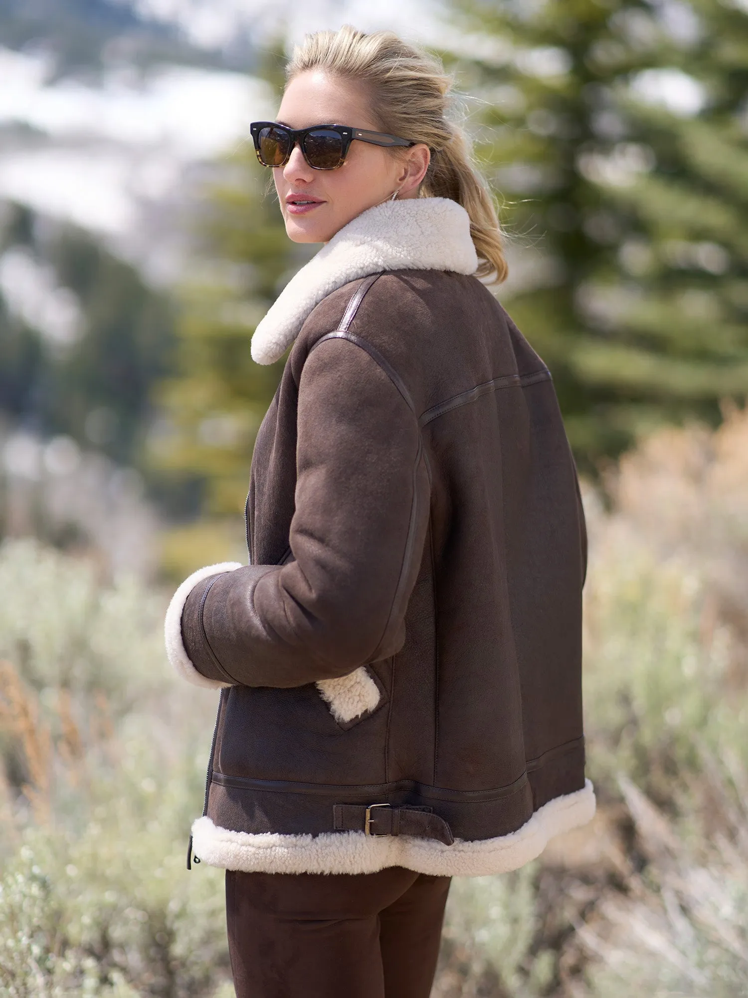 Emilie Shearling Moto Jacket