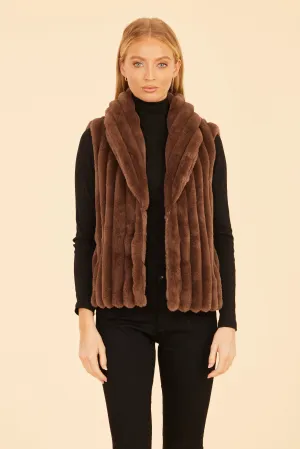 Faux Fur Grooved Vest