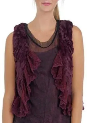 Faux Fur Mini Bolero Vest with Lace Around