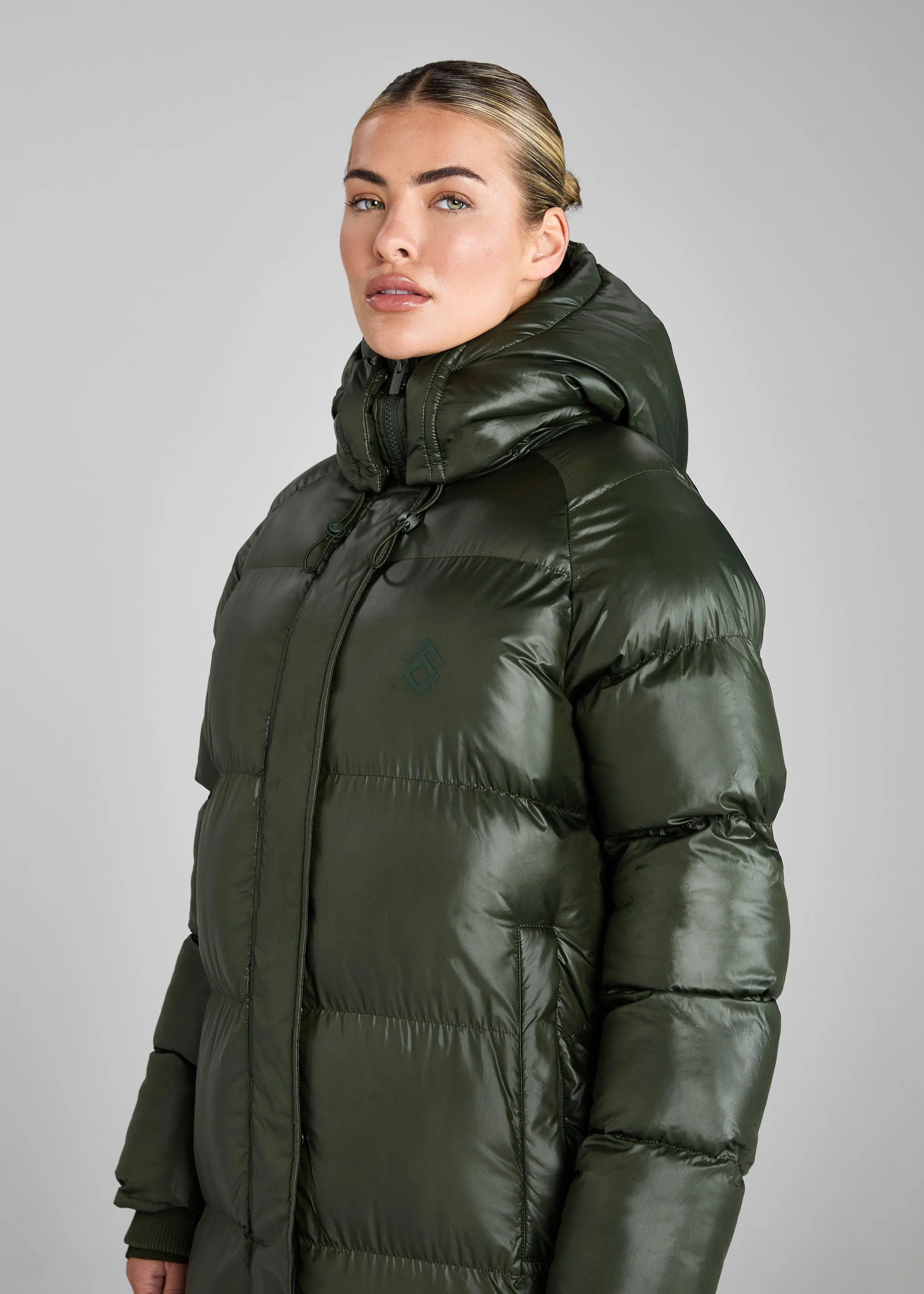 Forest Heavy Quilted Long Puffer