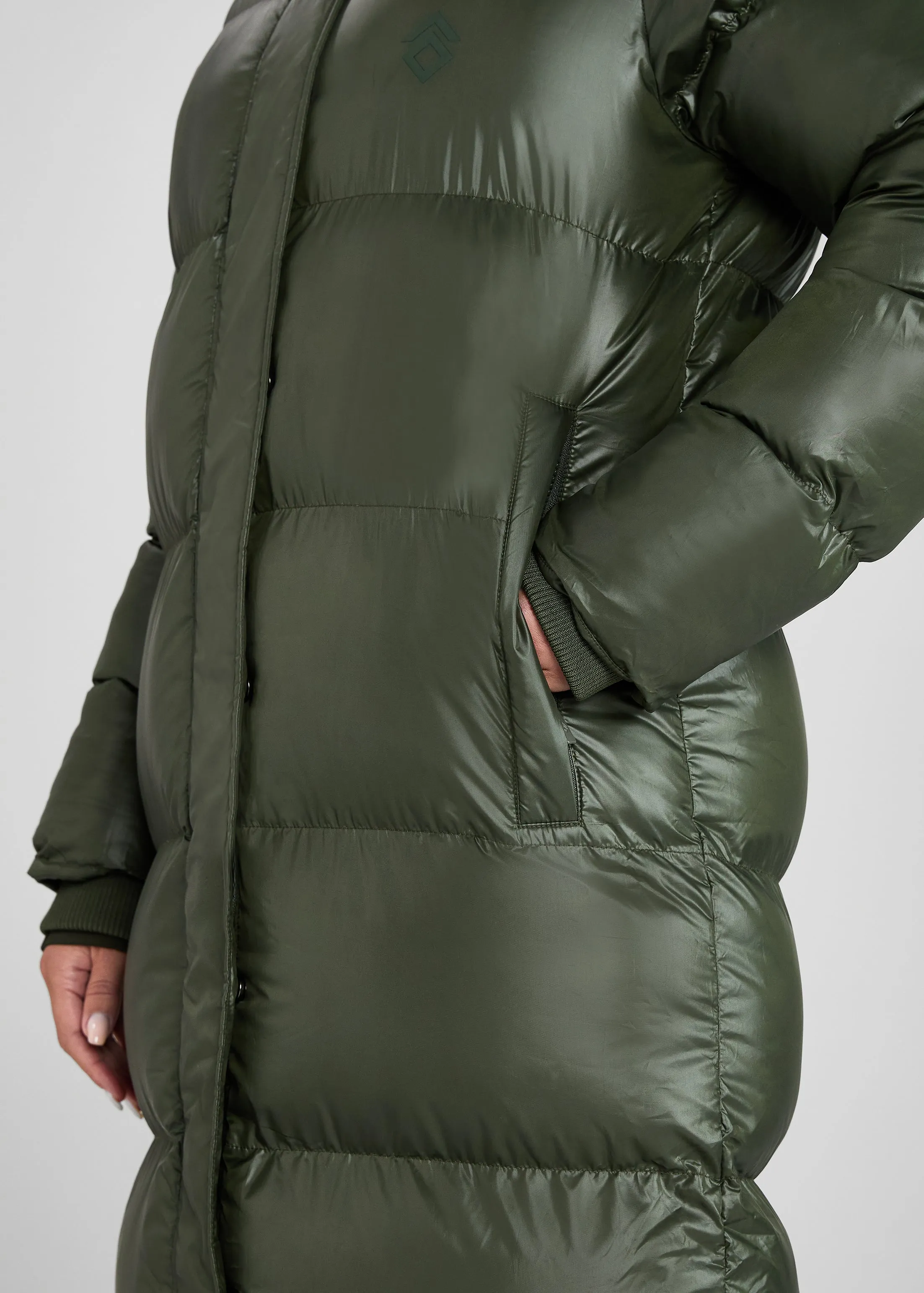 Forest Heavy Quilted Long Puffer