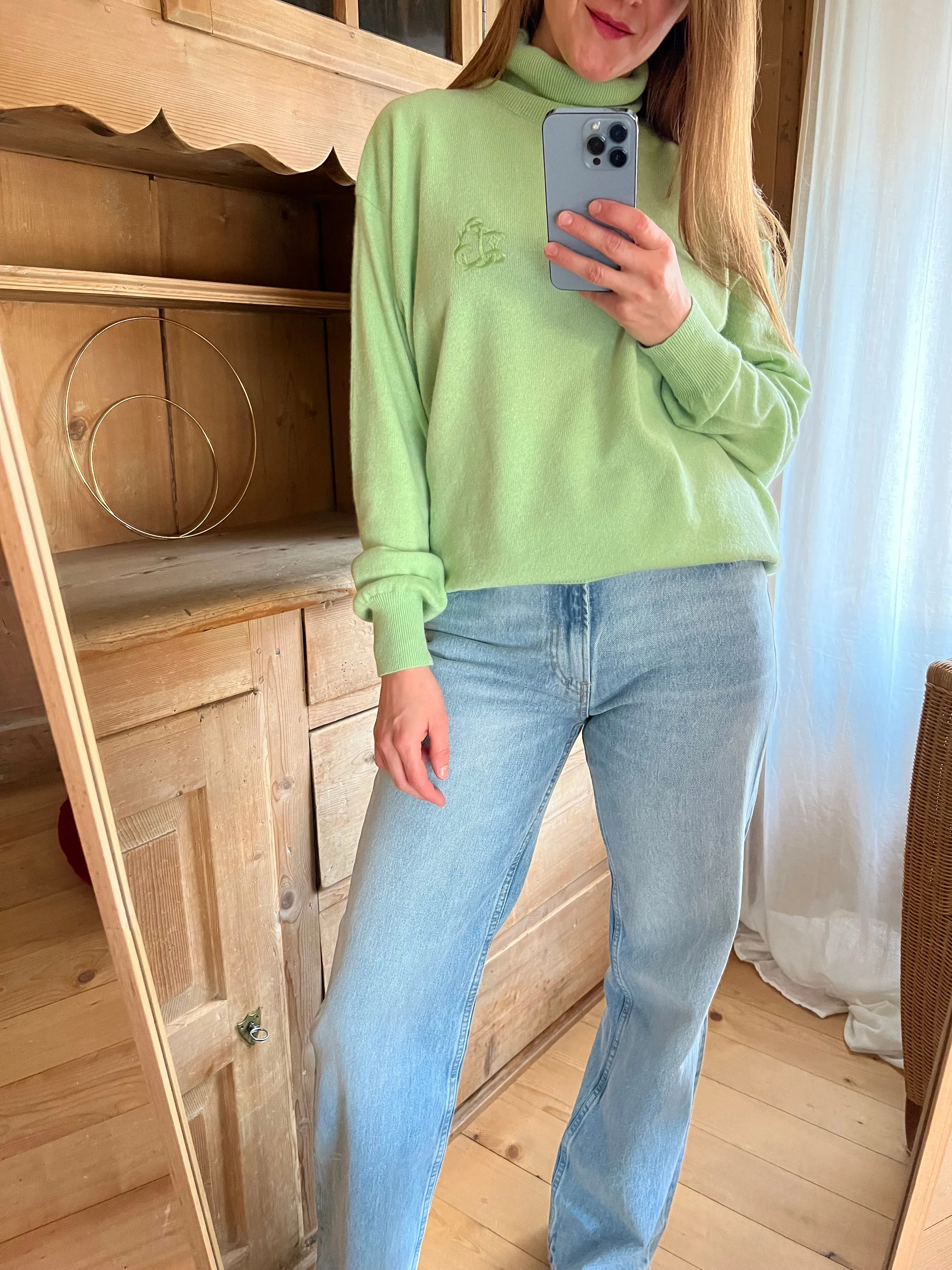 Green Turtleneck Sweater