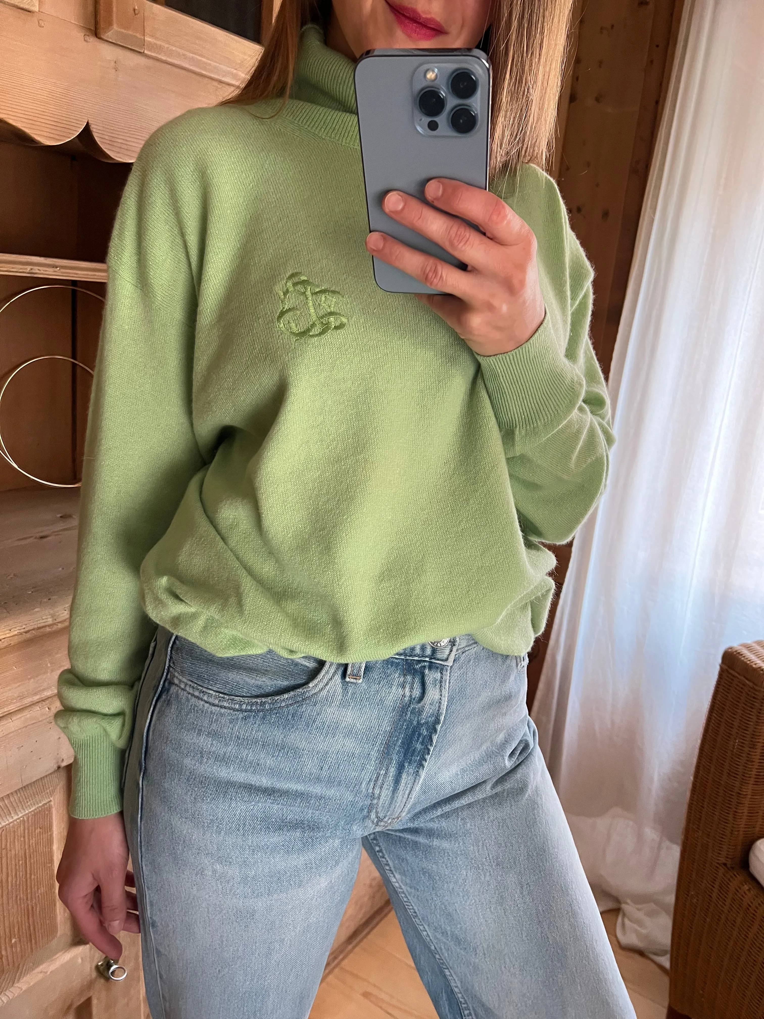 Green Turtleneck Sweater