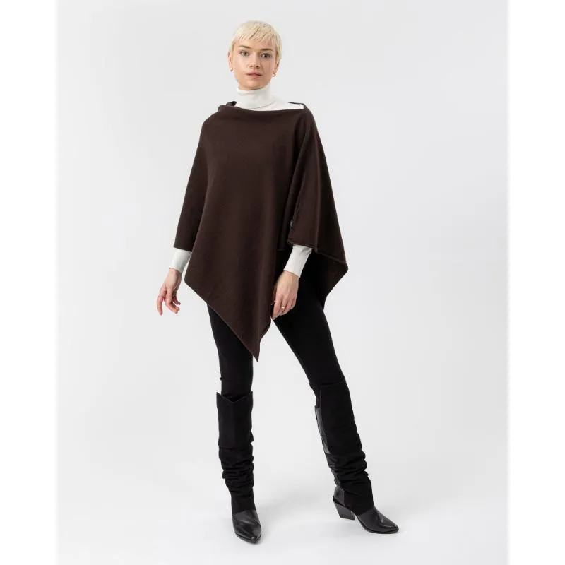 Holebrook Sofie Merino Wool Ladies Poncho - Dark Taupe