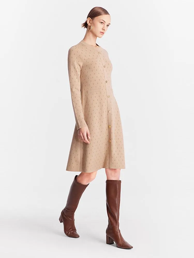 Jacquard Wool Knitted Dress