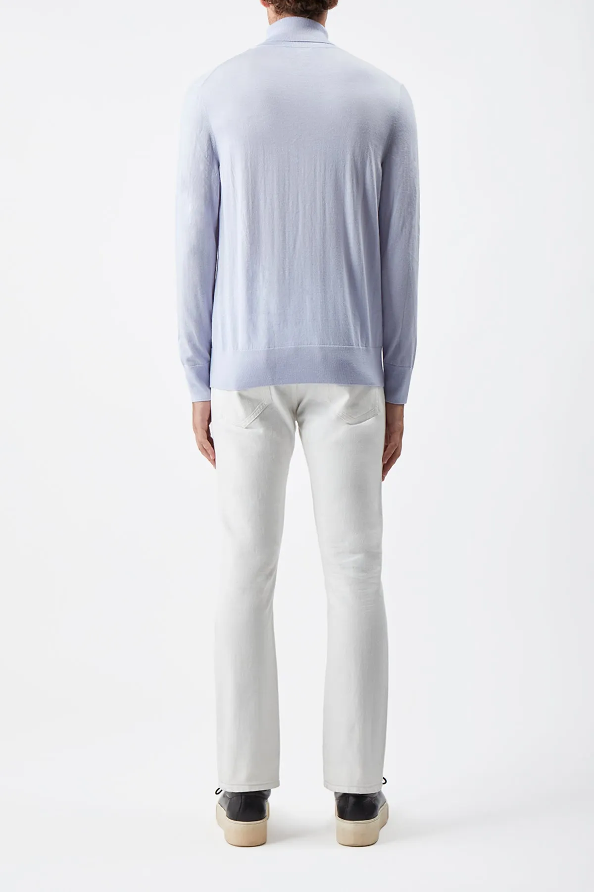 Jermaine Knit Turtleneck in Halogen Blue Merino Wool