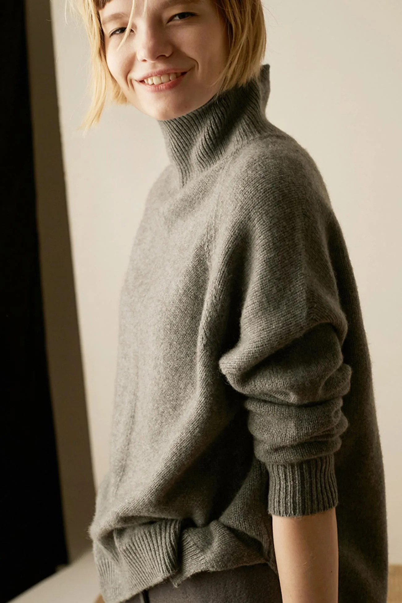 Joskaa Turtleneck Side Split Wool Sweater