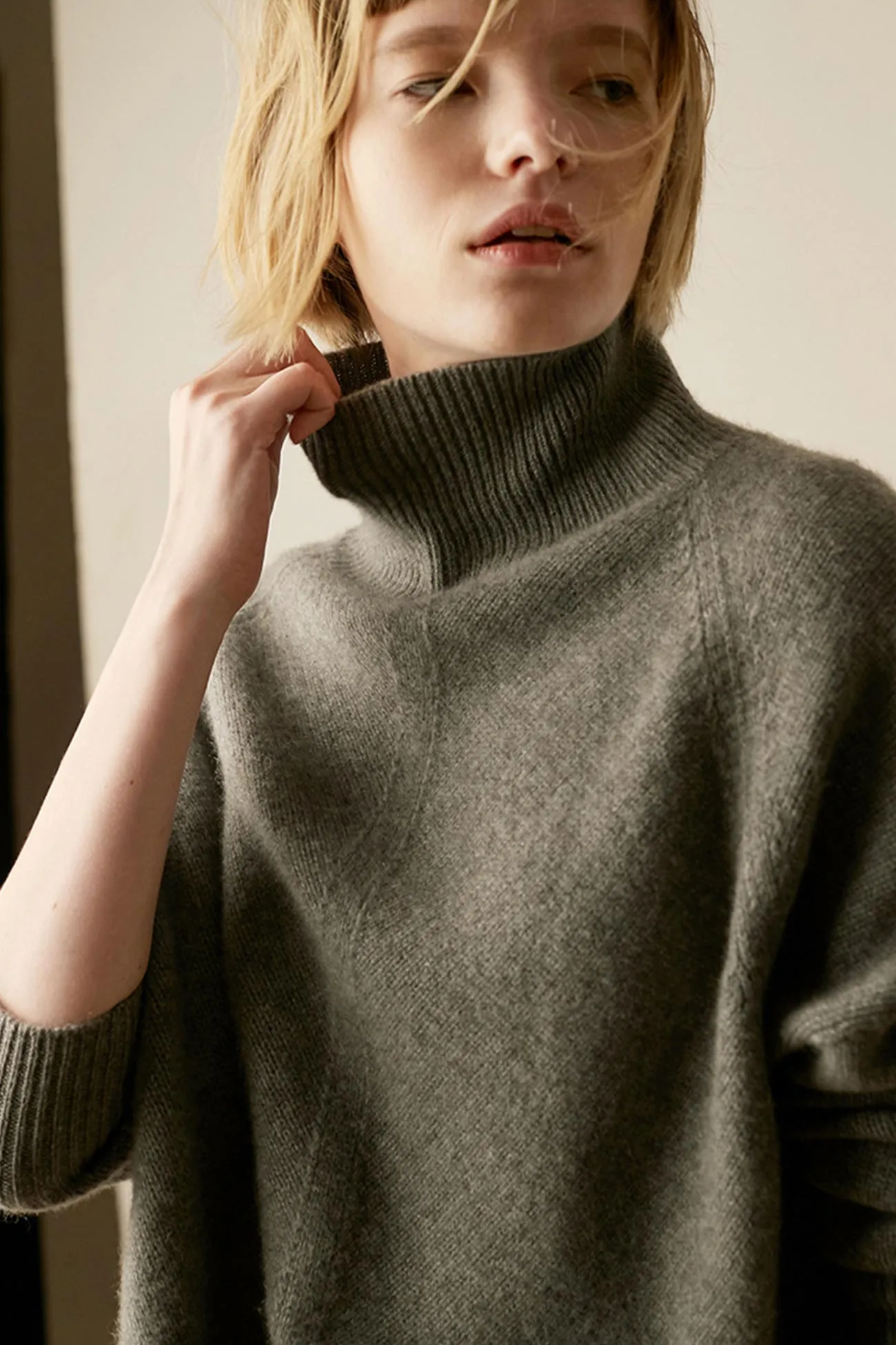 Joskaa Turtleneck Side Split Wool Sweater