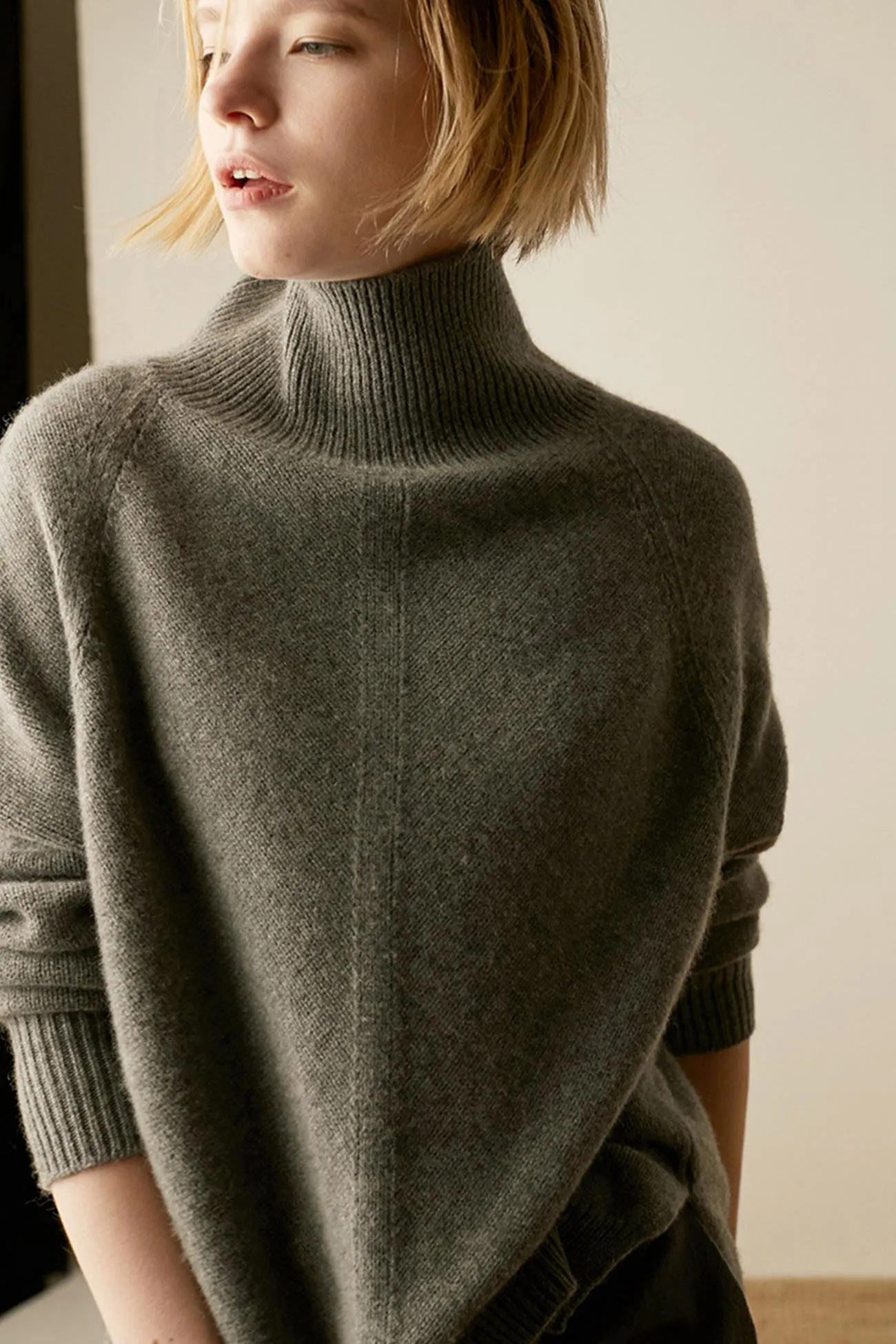 Joskaa Turtleneck Side Split Wool Sweater