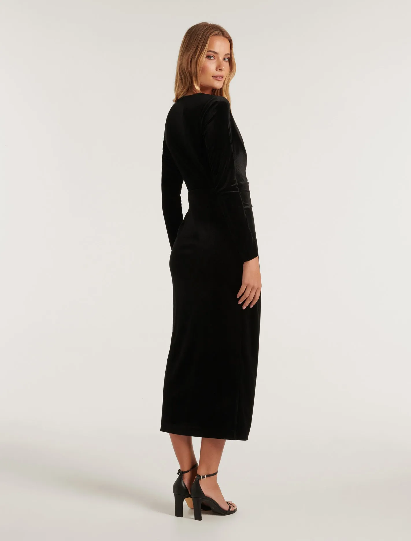 Julianne Wrap Velvet Midi Dress