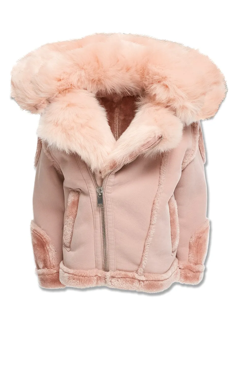 Kids El Jefe Shearling Moto Jacket (Pink)