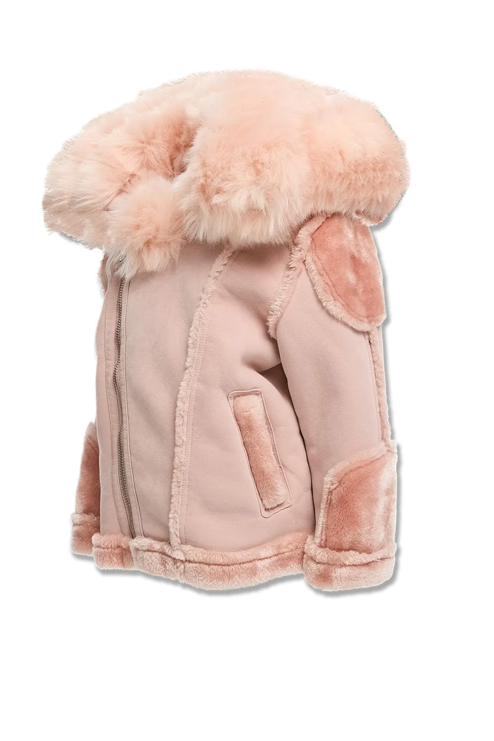 Kids El Jefe Shearling Moto Jacket (Pink)