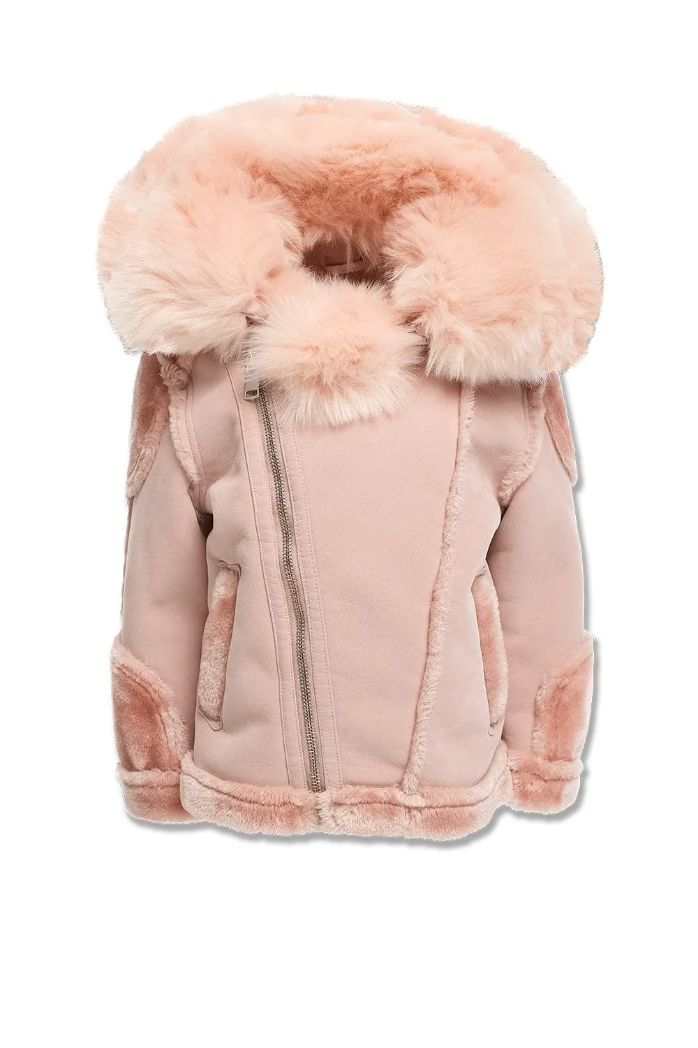 Kids El Jefe Shearling Moto Jacket (Pink)