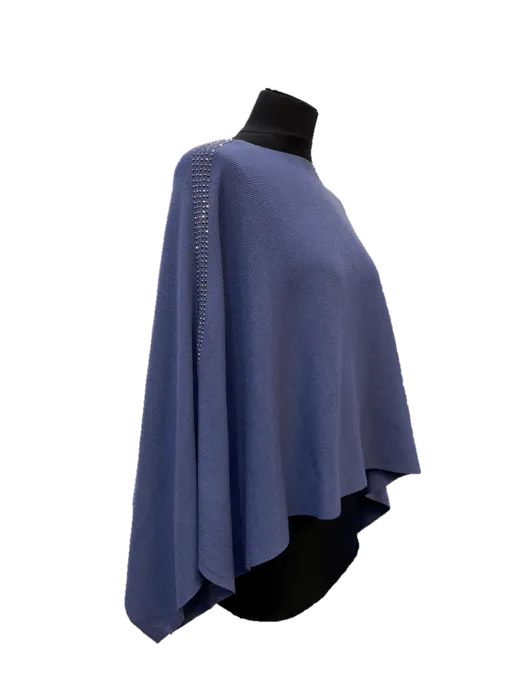 Knitted Poncho with Embellishment