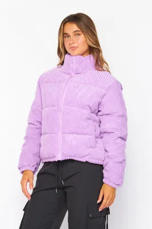 Lady Lilac Jacket Corduroy Stage Puffer Jacket