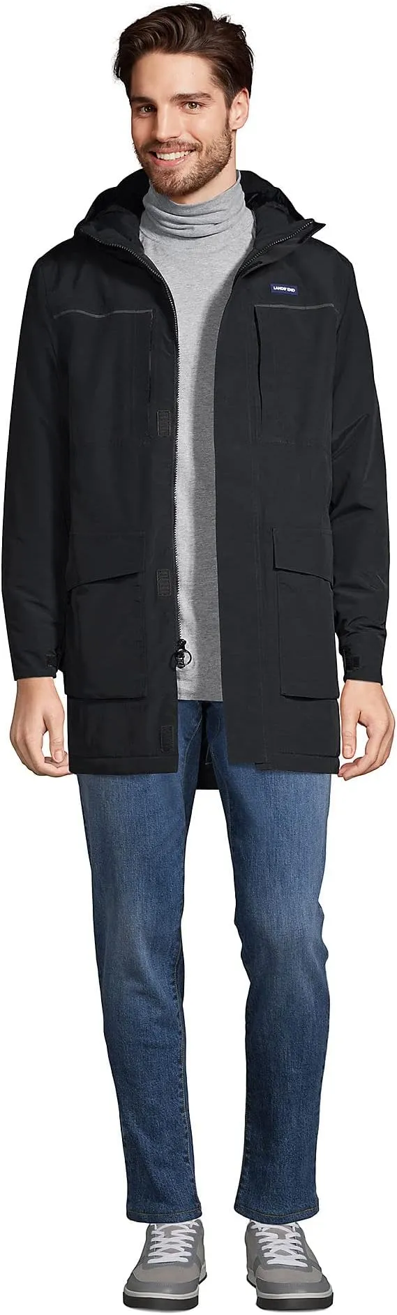 Lands' End Men's Squall Parka Black