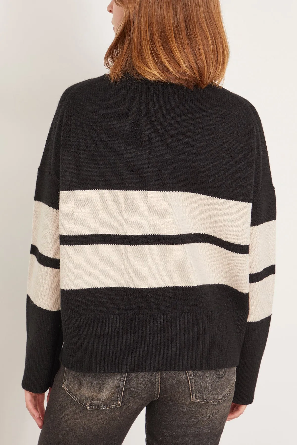 Malo Sweater in Noir/Ecru