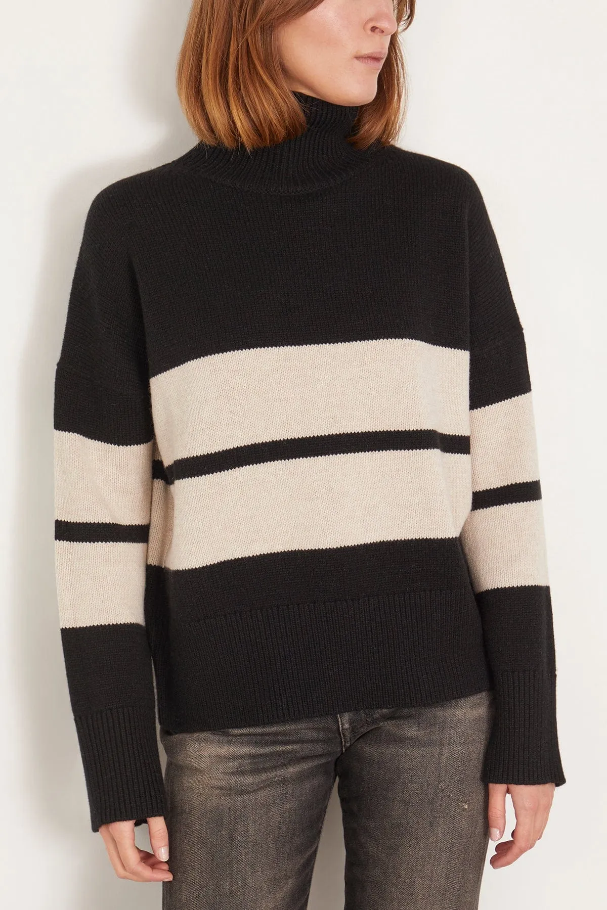 Malo Sweater in Noir/Ecru