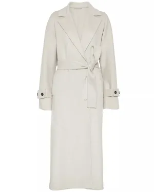 Marble White Cashmere Overcoat