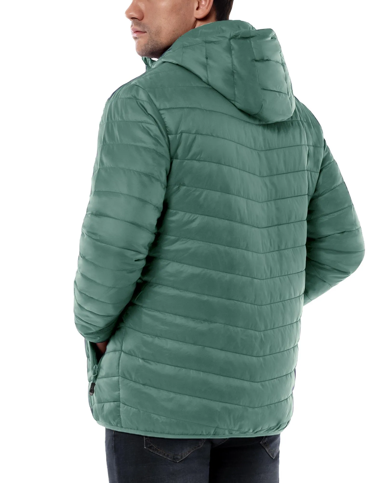 Men's 1.28lb Packable Insulated Jacket with Hood and 3 Pockets