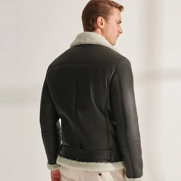 Men's Black RAF B3 Shearling Aviator Jacket