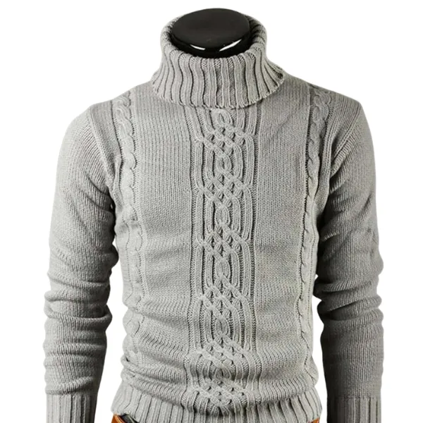 Men's Stylish Cable Knit Turtleneck Jumper for a Warm Look | Ideal for Autumn/Winter