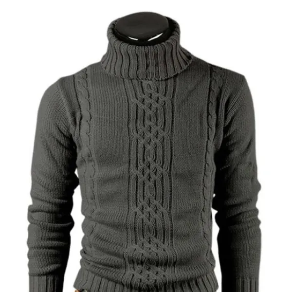 Men's Stylish Cable Knit Turtleneck Jumper for a Warm Look | Ideal for Autumn/Winter