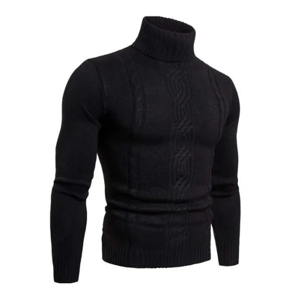 Men's Stylish Cable Knit Turtleneck Jumper for a Warm Look | Ideal for Autumn/Winter